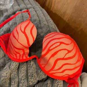 Vibrant Red Zebra Print Bra NWOT